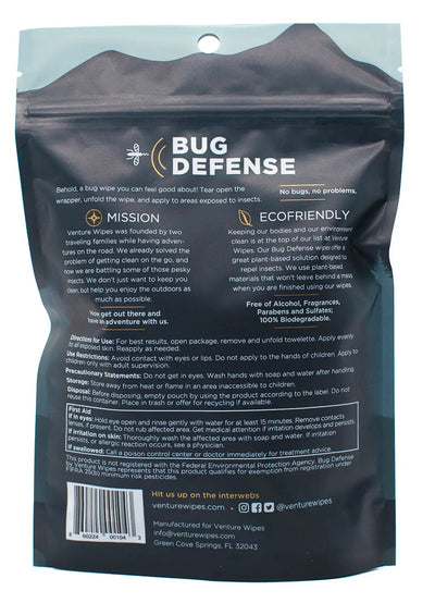 Bug Defense Wipes - 15ct