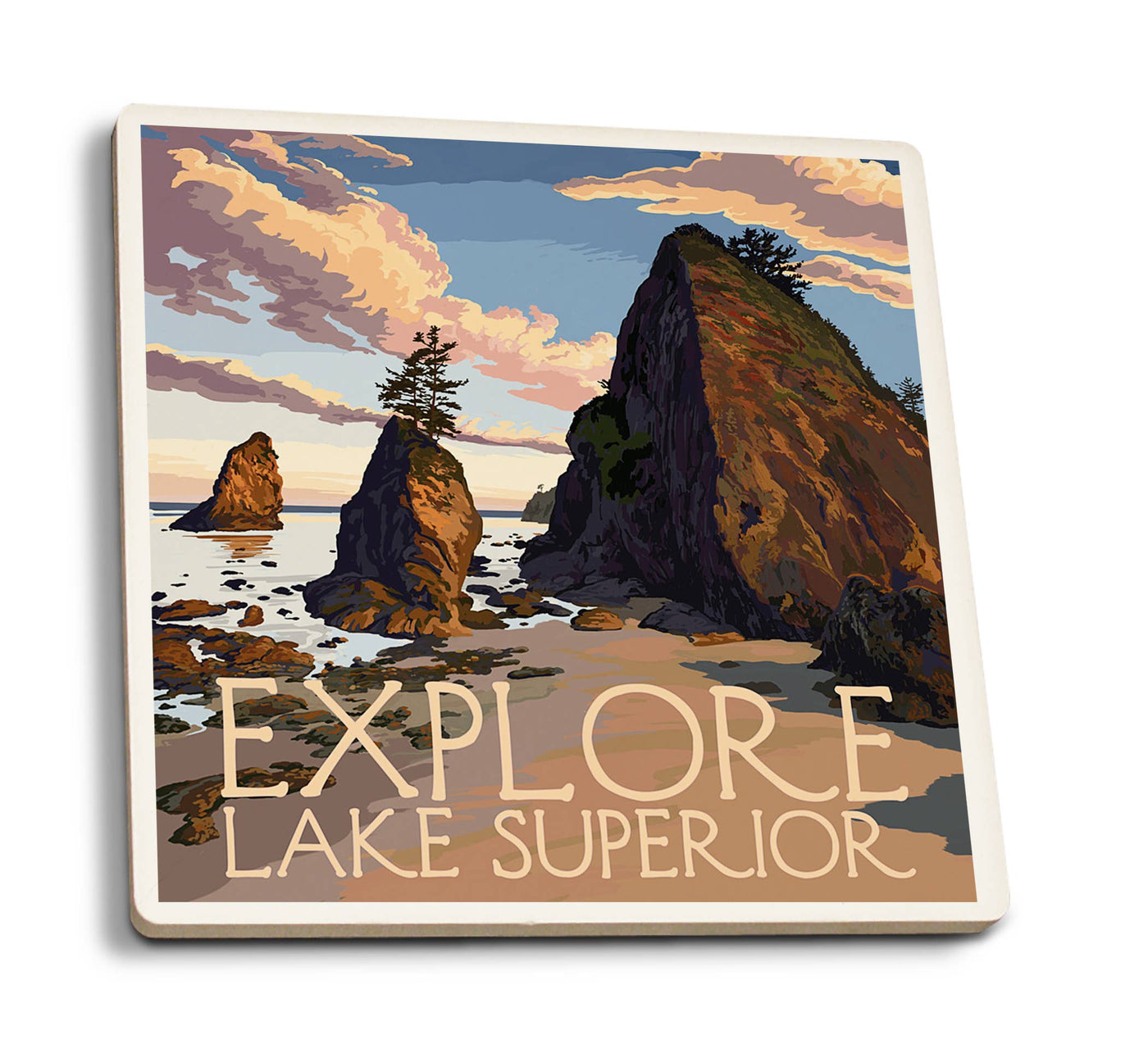 Explore Lake Superior - Ceramic Coaster